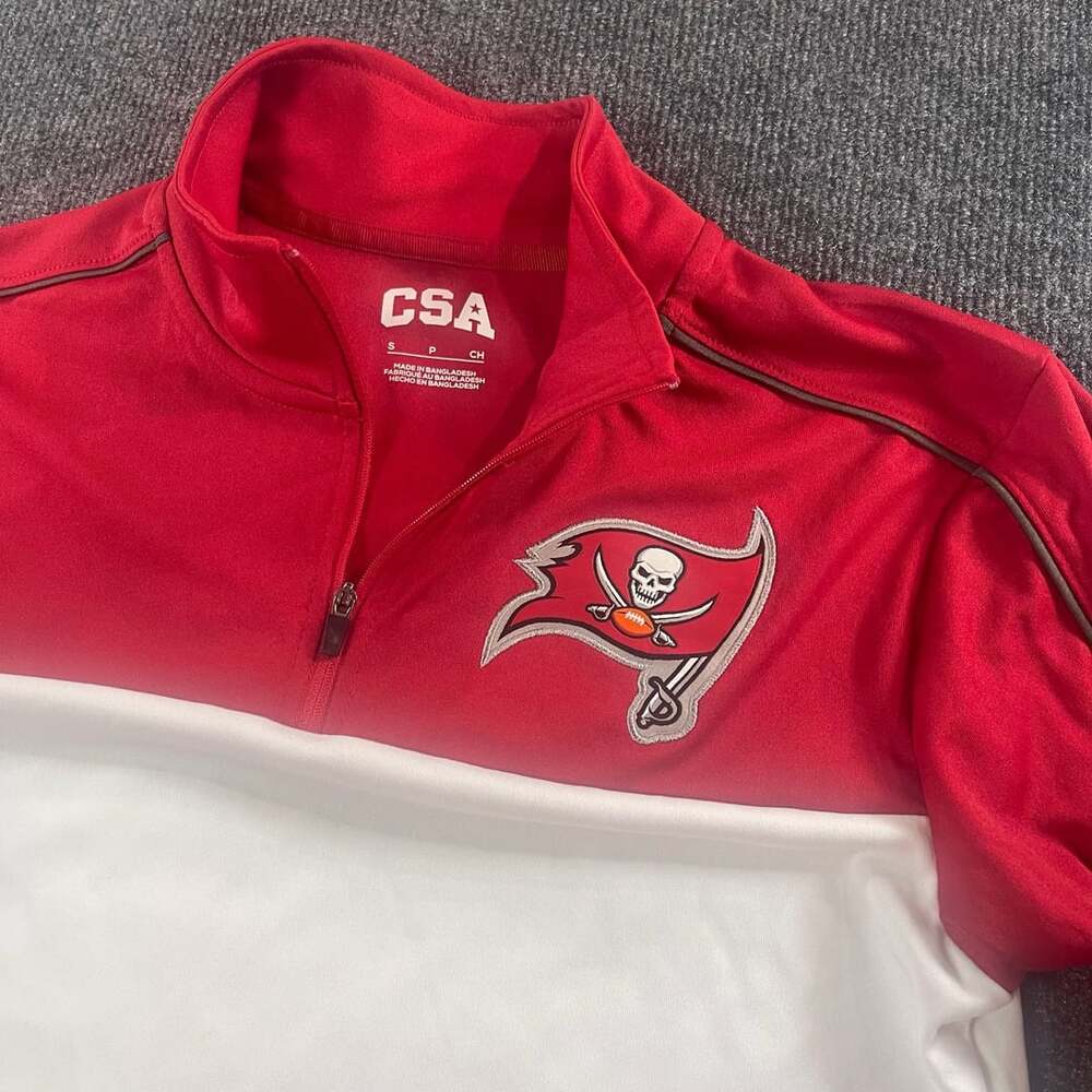 CSA Tampa Bay Buccaneers 1/4 Zip Pullover Size S Red White